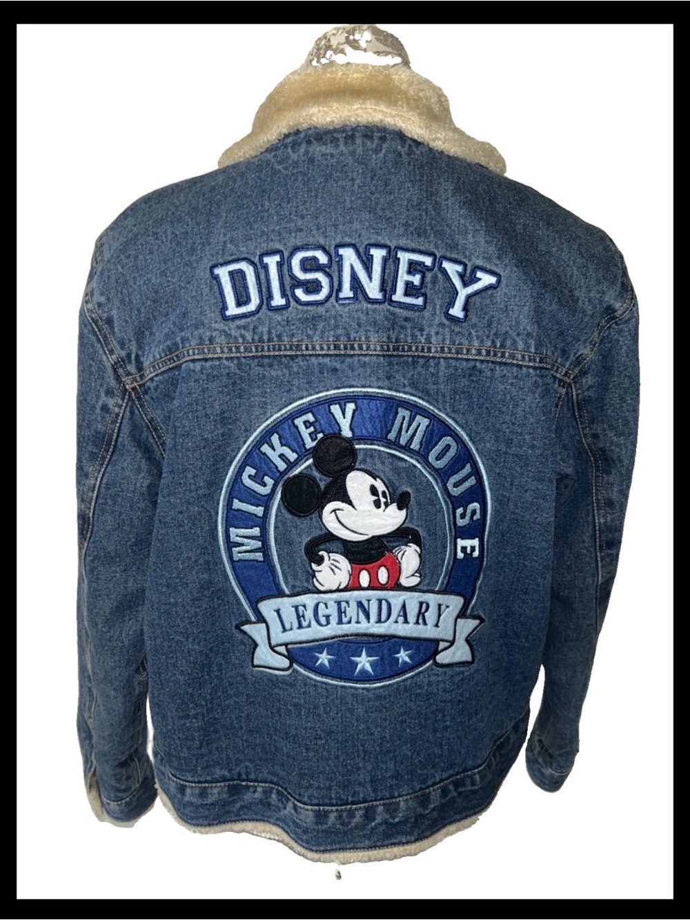 Vintage Disney Mickey Mouse Sherpa Lined Denim Jacket